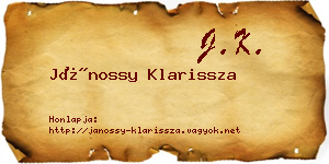 Jánossy Klarissza névjegykártya